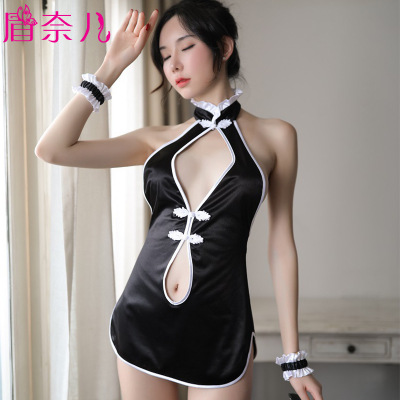 新款情趣内衣古典性感夜店女仆女佣制服诱惑套装露背旗袍