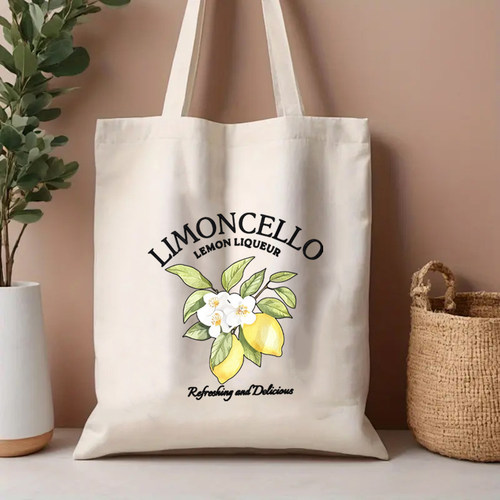 夏日手绘柠檬Limoncello帆布包