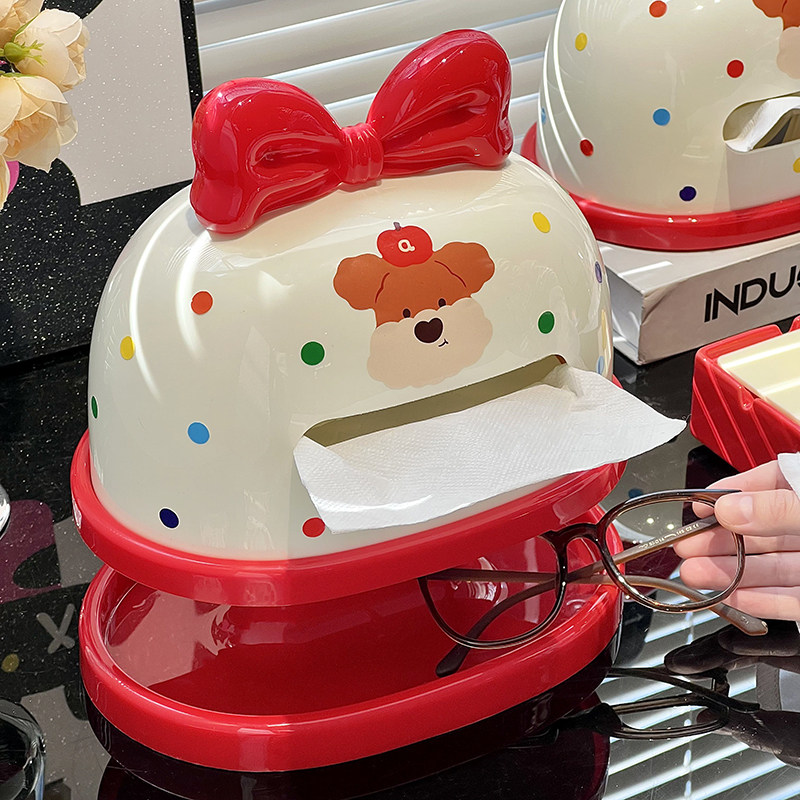 可爱蝴蝶结高颜值纸巾盒抽纸盒家用客厅桌面茶几收纳盒置物架,收纳整理,纸巾盒,淘宝优惠券,粉丝福利购,淘宝优惠卷