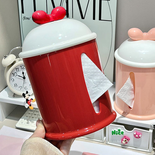 桌面创意卷纸筒圆筒茶几收纳盒