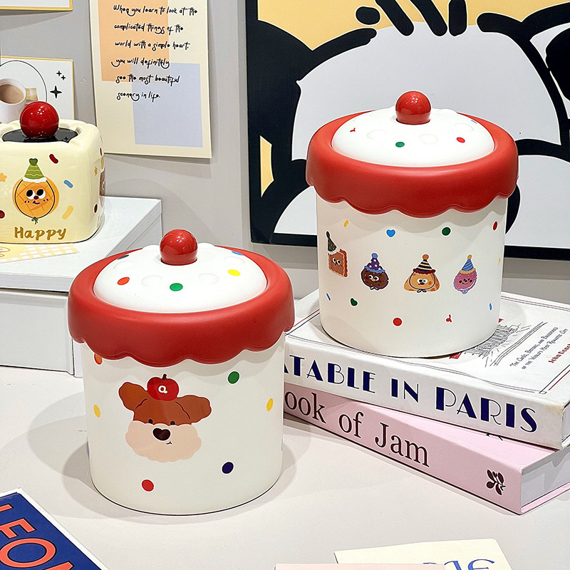 可爱卡通圣诞新年桌面垃圾桶