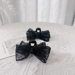 小号蝴蝶结蕾丝抓夹侧边刘海发夹蓬松耳朵后面对夹发抓HAIR CLIP