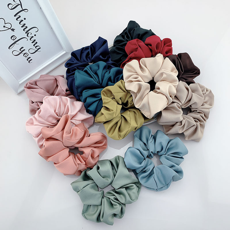 复古法式风ins绑头发纯色大肠圈