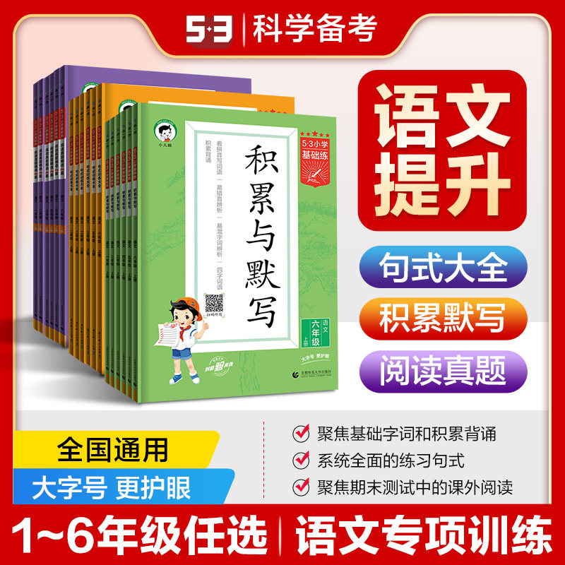2025秋 53句式训练大全阅读真题60篇一年级二年级三四五六年级上册积累与默写53小学生基础练同步练习册5.3基础题下册五三天天练