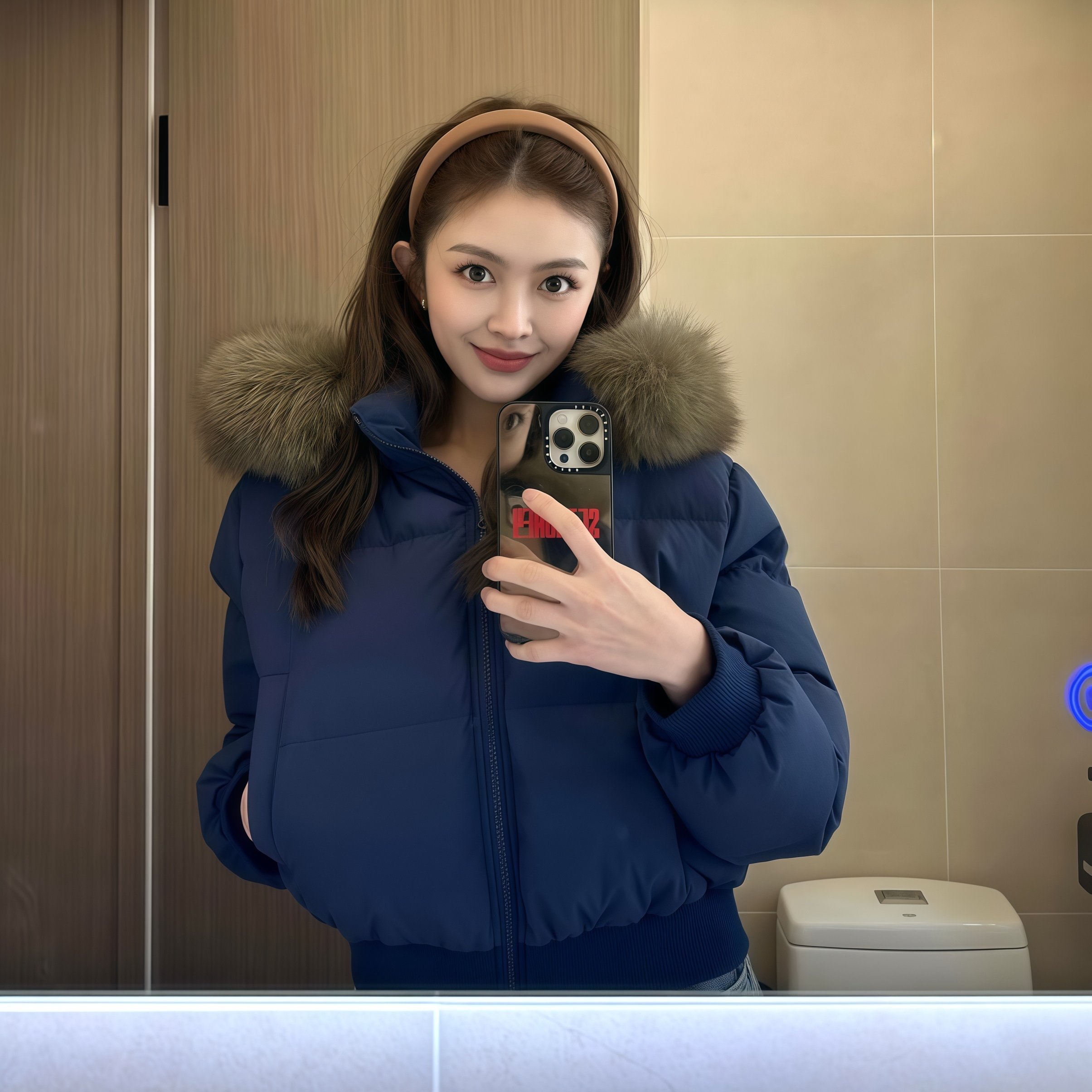 新国标90白鸭绒大毛领收腰短款女