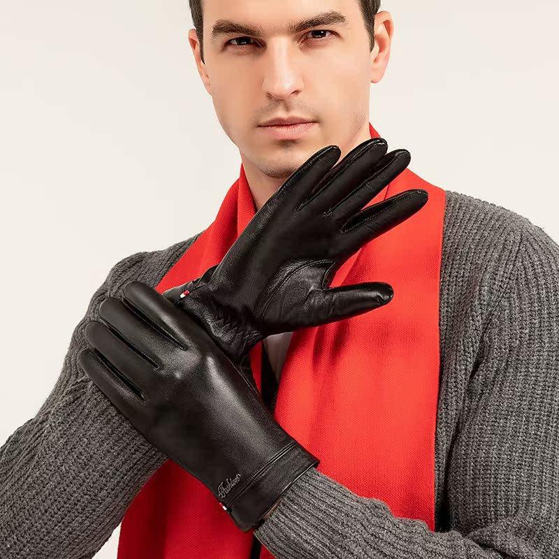 真皮手套男秋冬季加绒加厚保暖开车骑行触屏头层羊皮商务触屏手套,汽车用品/电子/清洗/改装,司机防晒手套,淘宝优惠券,粉丝福利购,淘宝优惠卷