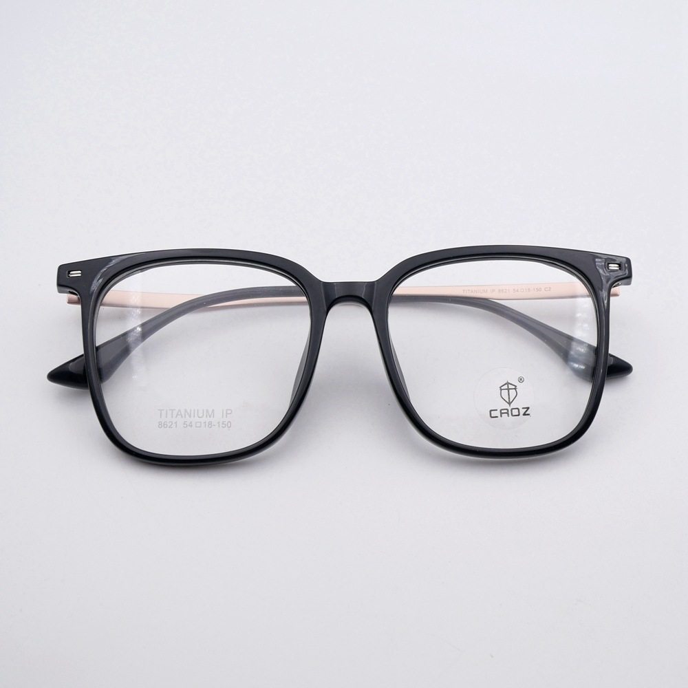 爆款库存常备8621大框茶色素颜TR90眼镜框纯钛腿眼镜架近视男女