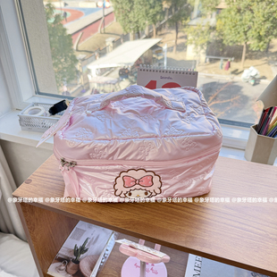 正版三丽鸥绣亮面手提化妆包大容量手提收纳包旅行便携手提洗漱包