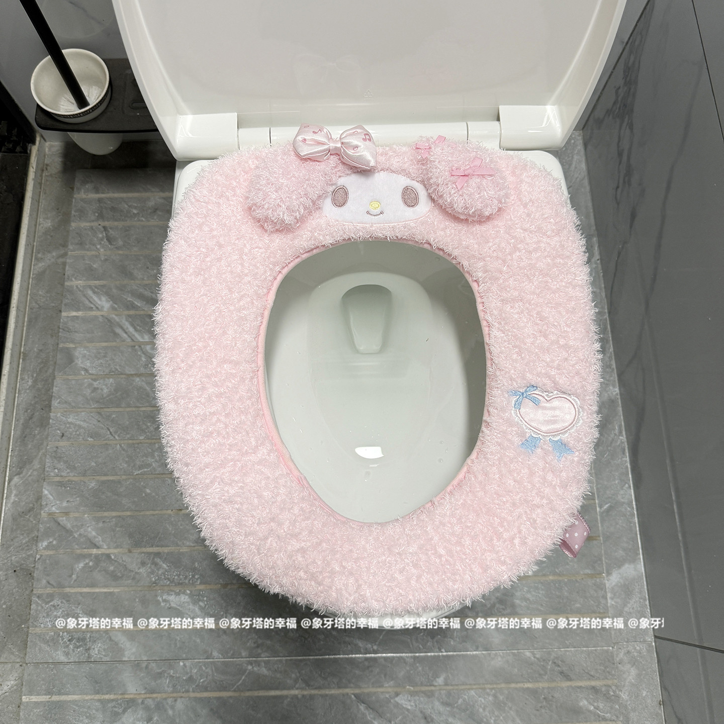 少女心可爱卡通毛绒马桶垫秋冬保暖马桶圈坐便器垫子家用马桶垫圈