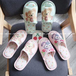 小清新碎花芭蕾W舞裙小兔子情侣小熊露趾拖居家卧室地板拖鱼嘴拖