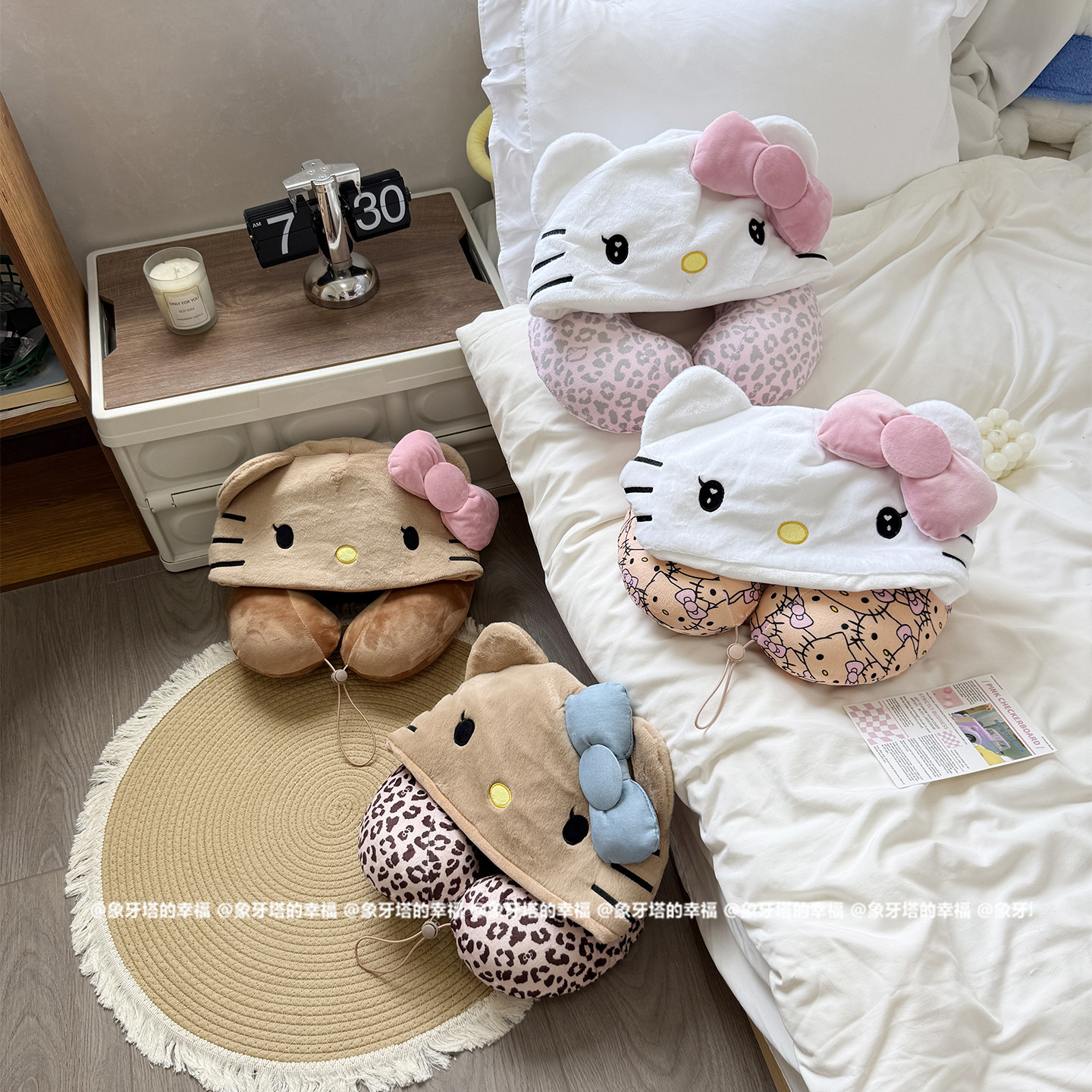 可爱猫咪连帽护颈U型枕出行午睡图片