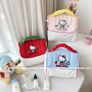 可爱卡通kt猫房子造型大容量护肤化妆包便携手提旅行收纳包洗漱包