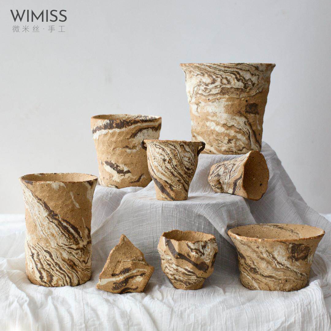 16【纹饰】wimiss绞胎贵货习志野无釉龙舌兰秋海棠育苗粗陶花盆