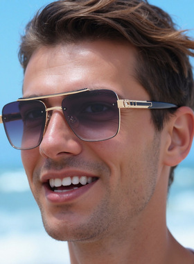 欧美切边无框太阳镜男士