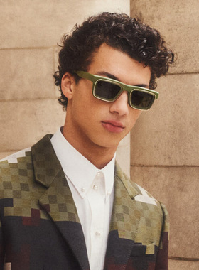 欧美复古方框太阳镜男潮户外