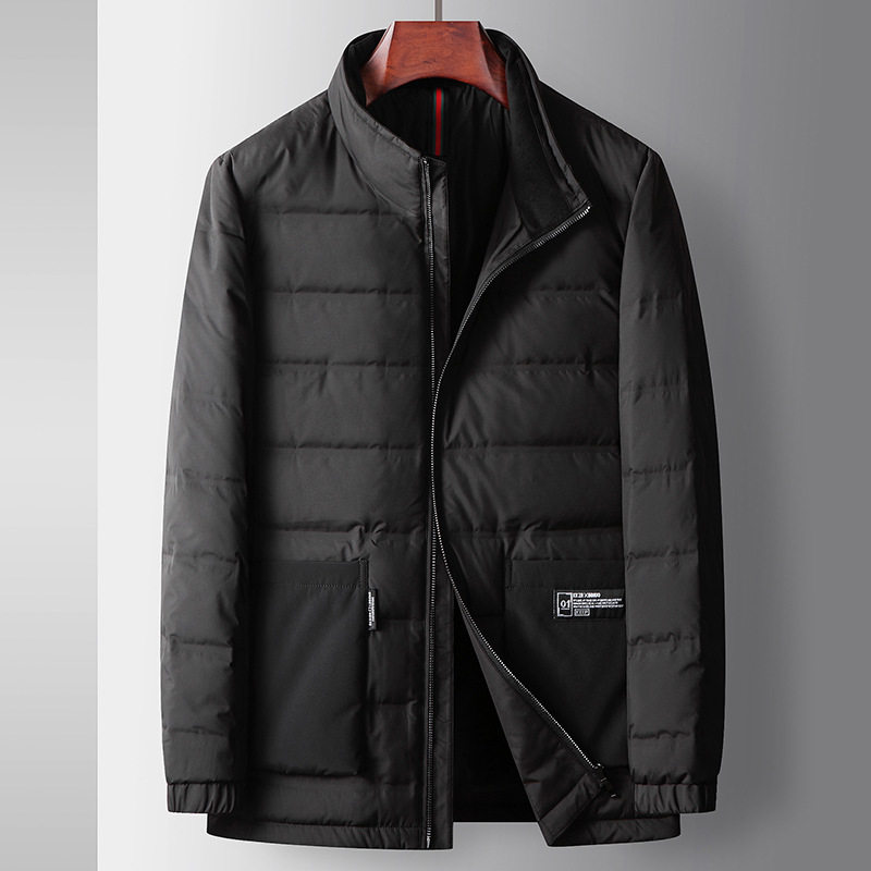 型男轻奢港风男式羽绒服2023秋冬90白鸭绒保暖中青年商务休闲轻薄