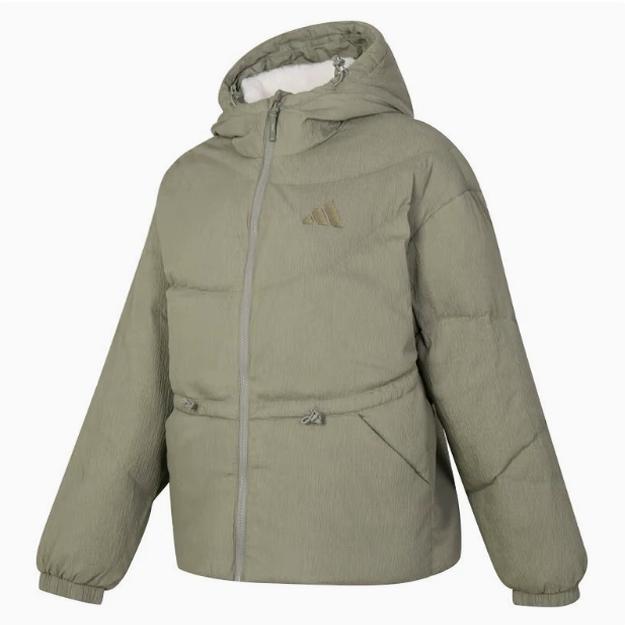 阿迪达斯简约舒适连帽鸭绒羽绒服