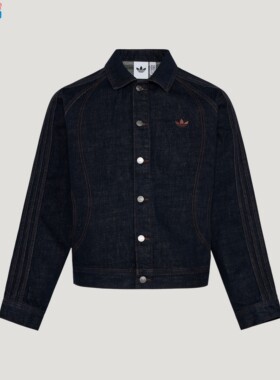 阿迪达斯2026春新款男子情人节款休闲纯棉牛仔运动夹克外套KT6338