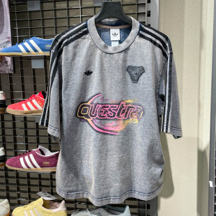 牛仔布宽松运动短袖 新款 T恤KZ5012 2026夏季 阿迪达斯三叶草女装