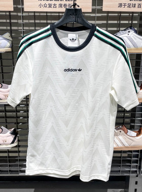 adidas阿迪达斯三叶草男子上衣JACQUARD运动休闲短袖T恤KE2139