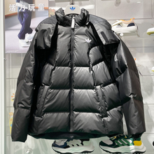 阿迪达斯三叶草男子2025冬季可拆卸保暖舒适休闲鸭绒羽绒服JW1367