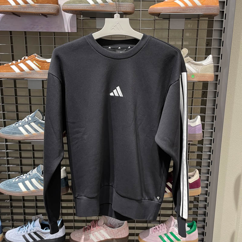 Adidas阿迪达斯正品男女同款加绒圆领卫衣简约运动风套头衫JE6304