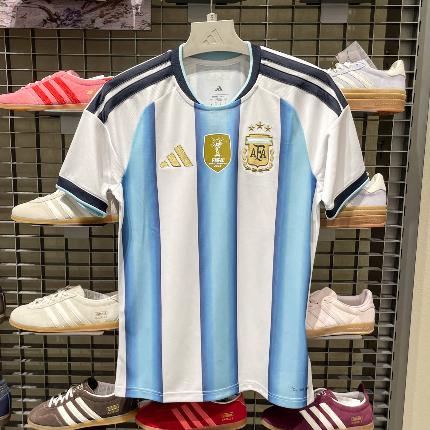 Adidas阿迪达斯男装夏季新款阿根廷主场球迷版足球运动T恤 JM8396