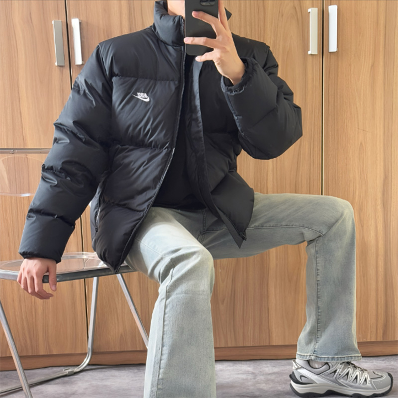 正品耐克男子2024冬新款运动休闲羽绒服宽松保暖面包服FZ5029-010