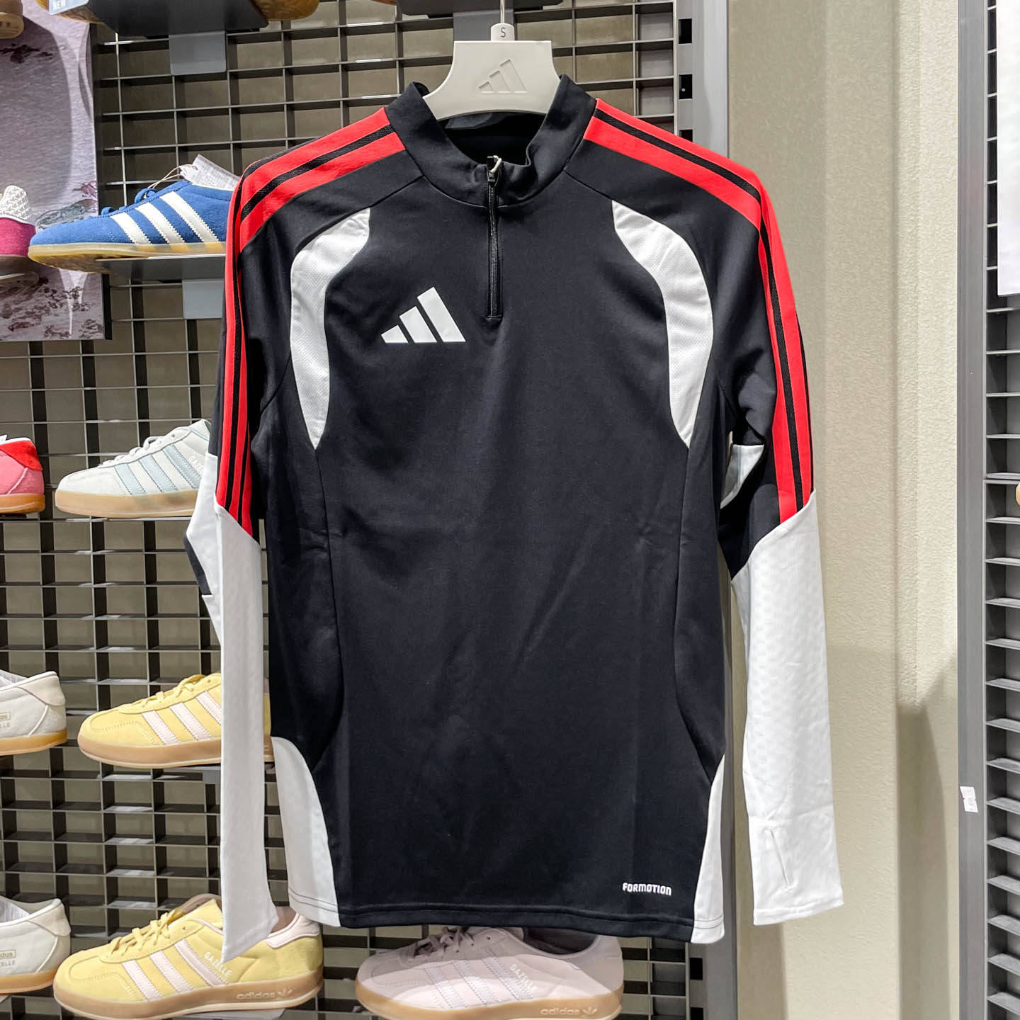 Adidas阿迪达斯男装春季新款足球服半拉链修身运动长袖T恤 KA7560