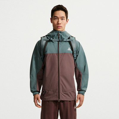 NIKE耐克硬壳外套男秋季ACG户外徒步登山拒水连帽夹克HJ2688-382