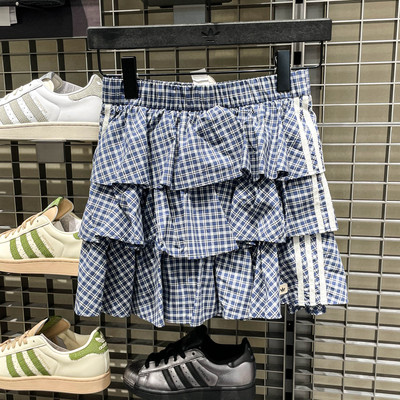 Adidas阿迪达斯三叶草夏季女子百褶蛋糕短裙运动休闲半身裙KU9398