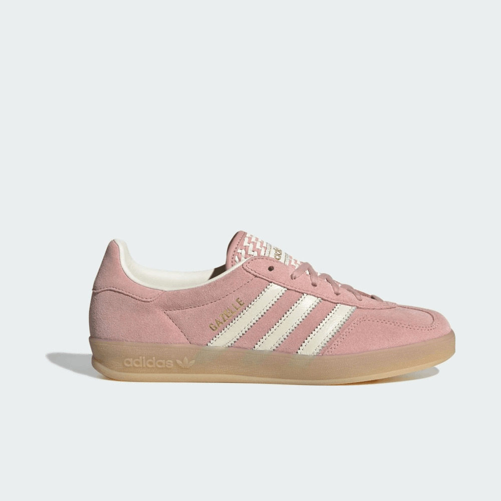Adidas阿迪达斯秋季新款女士粉色麂皮德训鞋复古运动休闲鞋KI7173