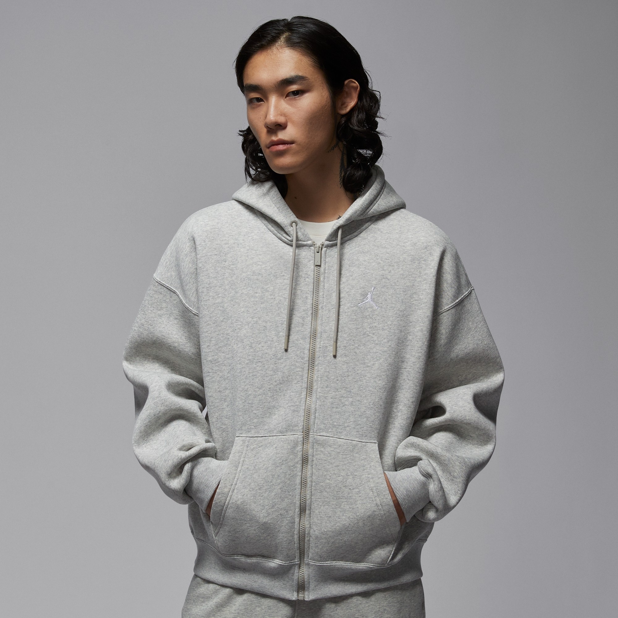 Nike耐克加绒外套男冬季Jordan宽松保暖连帽衫运动夹克IB7232-050