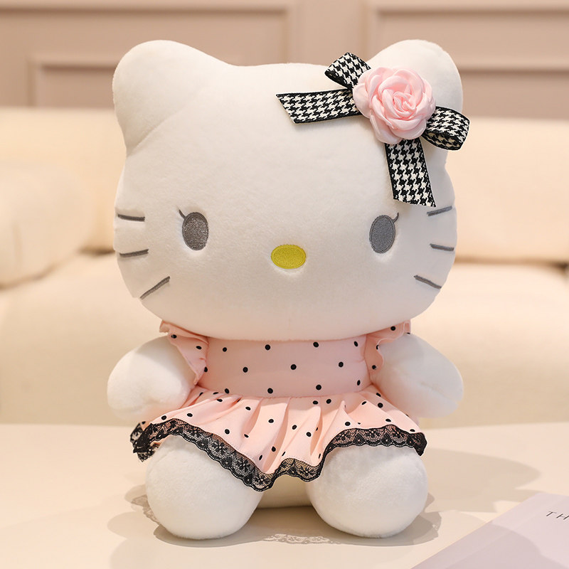 正版HelloKitty波点纱裙毛绒玩具