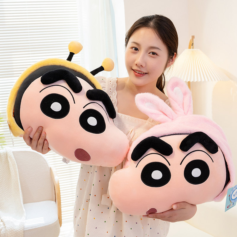 蜡笔小新超人公仔头型抱枕