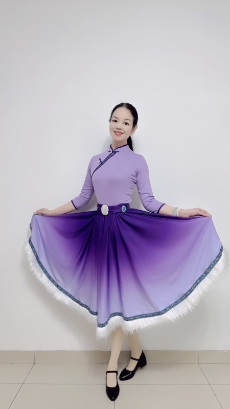雨夜广场舞 心中的格桑花 视频同款 藏族舞蹈服 简洁民族风情