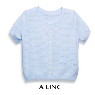 阿莱软糯亲肤奶油色系短袖 2025夏季 Aline 针织衫 女装 新品