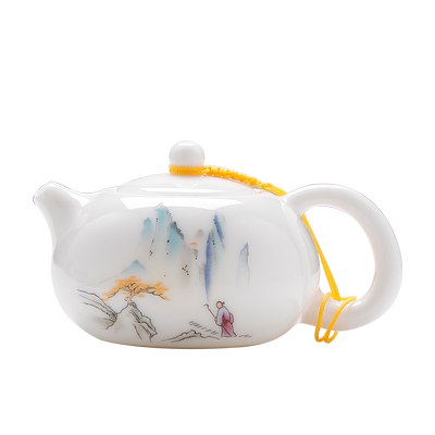 茗峰羊脂玉瓷西施壶花色可选