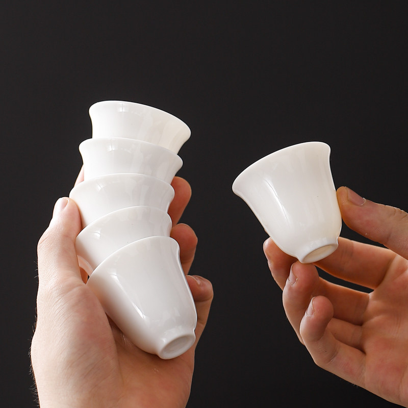 茗峰德化白瓷功夫茶杯羊脂玉瓷品茗杯陶瓷茶盏杯反口杯小杯六个装,餐饮具,茶杯,淘宝优惠券,粉丝福利购,淘宝优惠卷