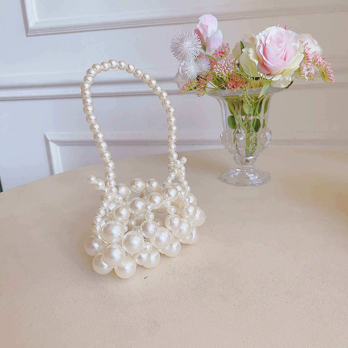 夏天斜挎珍珠小包包女度假风珠子包手工编织串珠包mini零钱口红包,箱包皮具/热销女包/男包,手拿包,淘宝优惠券,粉丝福利购,淘宝优惠卷