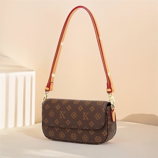 斜挎老花单肩包牛皮腋下包 迷你小方包2025新款 香港正品 包包女式