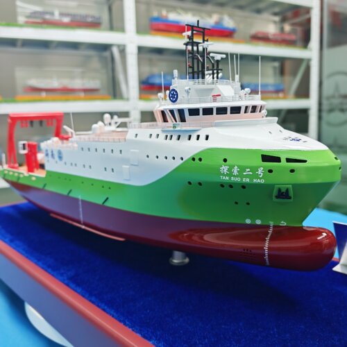 探索二号深海科考船雪龙号极地破冰船模型摆件展示纪念收藏品送礼