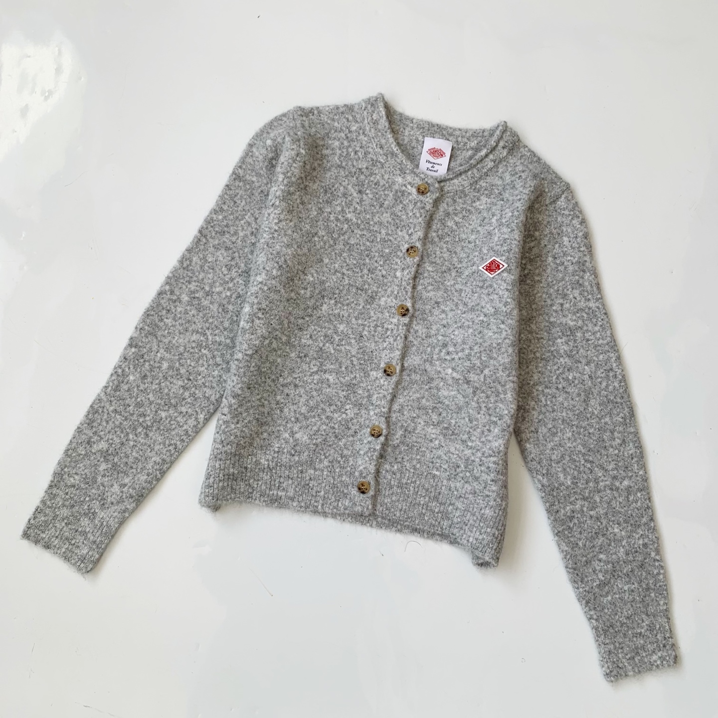 日系25秋冬新款danton简约百搭卷边领设计时尚百搭针织毛衣开衫