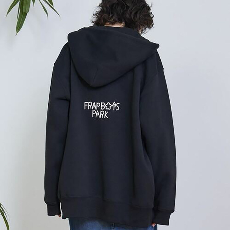 日系24秋冬上新前印花云朵后字母休闲百搭拉链卫衣外套frapbois