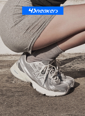 NEW BALANCE NB740系列 男女银白低帮复古拼接网眼透气运动鞋