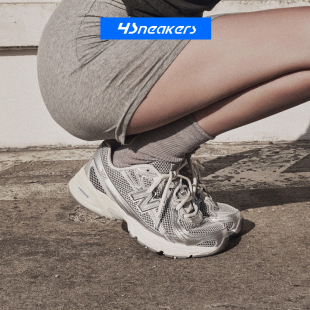 男女银白低帮复古拼接网眼透气运动鞋 NB740系列 BALANCE NEW