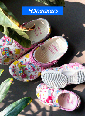 Crocs/卡骆驰 x Hello Kitty系列云朵一脚蹬洞洞鞋拖鞋212683-90H