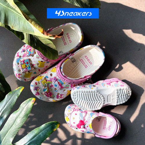 Crocs/卡骆驰 x Hello Kitty系列云朵一脚蹬洞洞鞋拖鞋212683-90H
