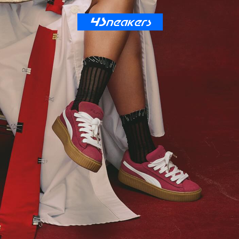 彪马蕾哈娜联名灯芯绒厚底女板鞋