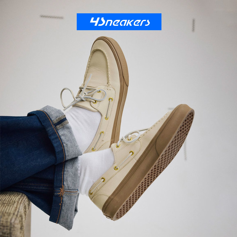 Vans/范斯 2-Eyelet  纯色皮革圆头一脚蹬帆船鞋VN000Z11CJK图片